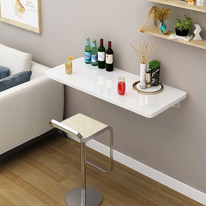 Wall Folding Table for Laundry Room Kitchen Dining Table, Wall Mounted Foldable - Image 5