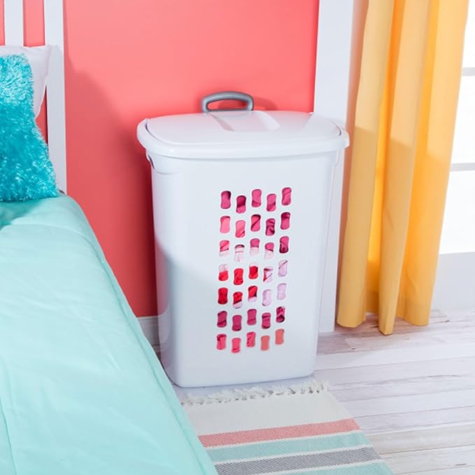 Sterilite 6-Pack Ultra Wheeled Hamper, Laundry Basket w/Flip-Top Lid & - Image 4