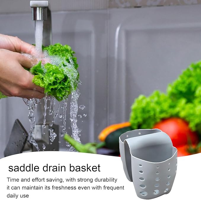 Sponge Holder For Sink, Silicone Construction, 12.3x10.5x9cm, Saddle Sponge - Image 7
