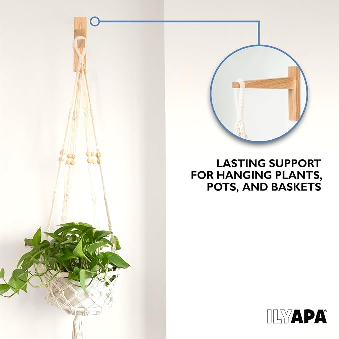 Ilyapa 2 Pack Wood Hanging Plant Hooks - Image 5