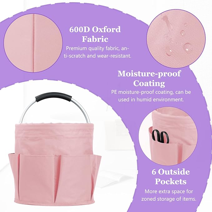 2Pcs 17L College Shower Caddy for Women, Bathroom Cleaning Caddy - Image 6