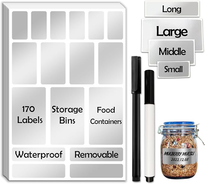 170Pcs Brightsilver Removable Labels by JIEHENG