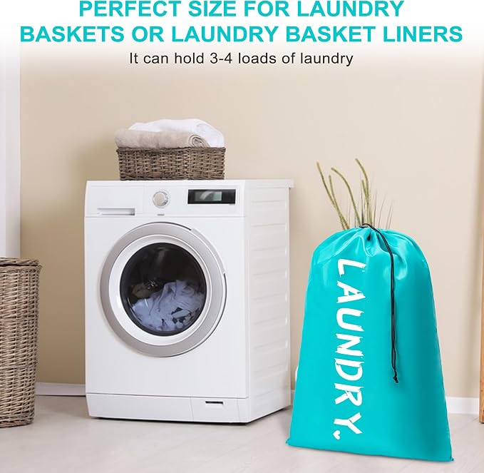 4 Pack XL Travel Laundry Bag, Machine Washable Dirty Clothes Organizer - Image 6