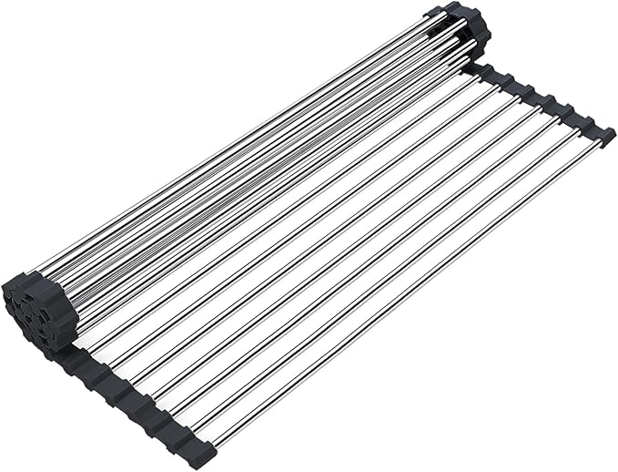 Searik Roll up Dish Drying Rack, Over The Sink Rolling Dish Drainer Rack by Searik