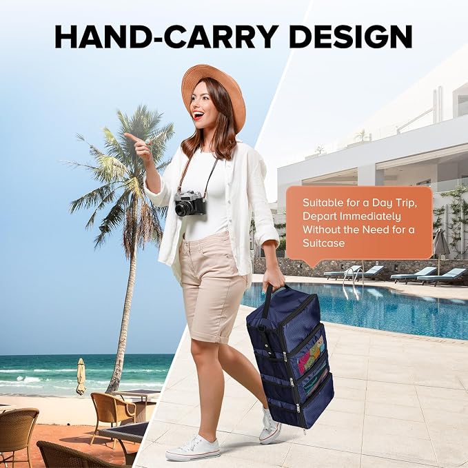 Suitcase Organizer, Travel Luggage Organizer Hanging Shelves Packing Cube - Image 5