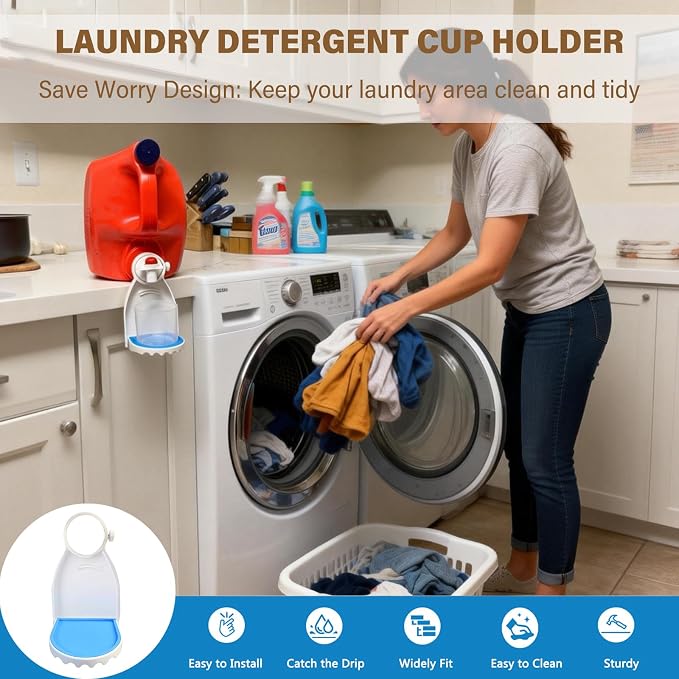 Laundry Detergent Cup Holder, 2 Pack, No More Mess or Leaks, Suitable - Image 2