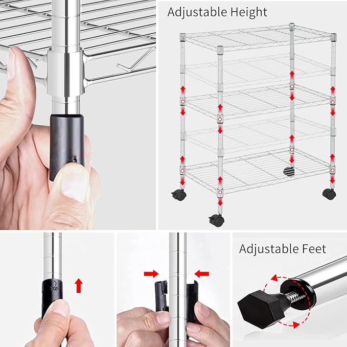 3-Tier Metal Wire Shelving Unit - Image 4