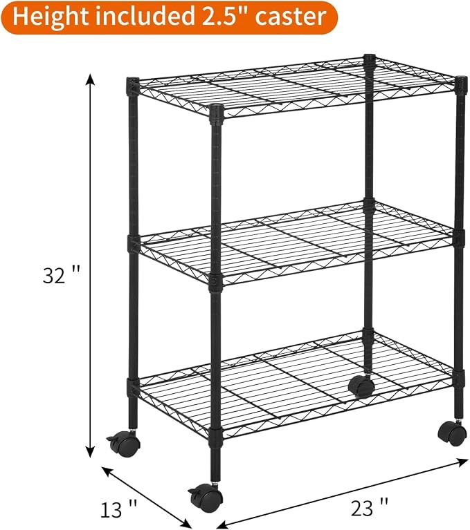 3-Tier Metal Wire Shelving Unit - Image 2