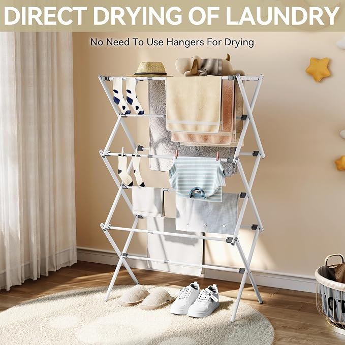 APEXCHASER Clothes Drying Rack, Foldable & Extendable Laundry Rack - Image 5
