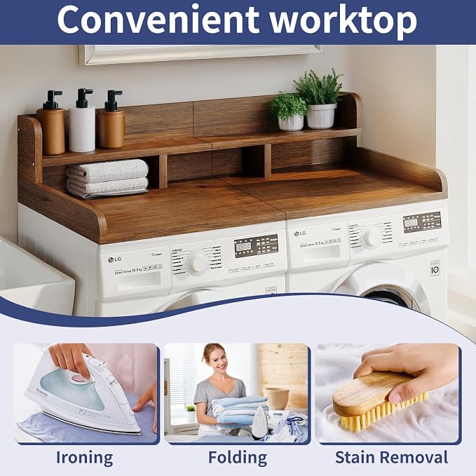 Washer Dryer Countertop with Shelf, Double Layer Organizer - Image 6