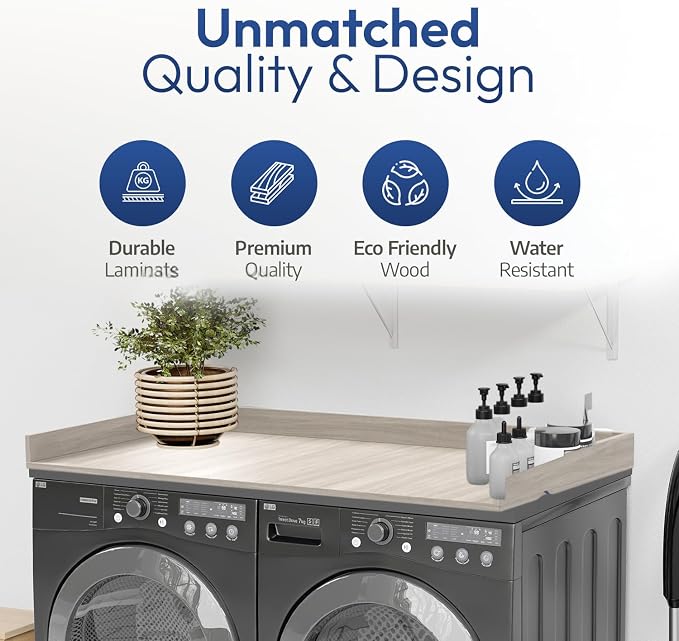 OfficeSimpli Washer Dryer Countertop, Made in USA, Non-Slip Pads, Laundry Room - Image 6
