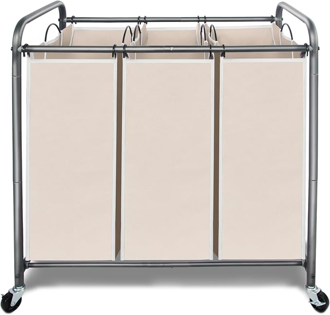 Laundry Sorter Hamper with Wheels, Heavy-Duty Laundry Sorter Rolling Cart by Unknown