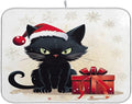 Christmas Dish Drying Mat Kitchen Counter Absorbent Black Cat Coffee Sink Mat by Unknown