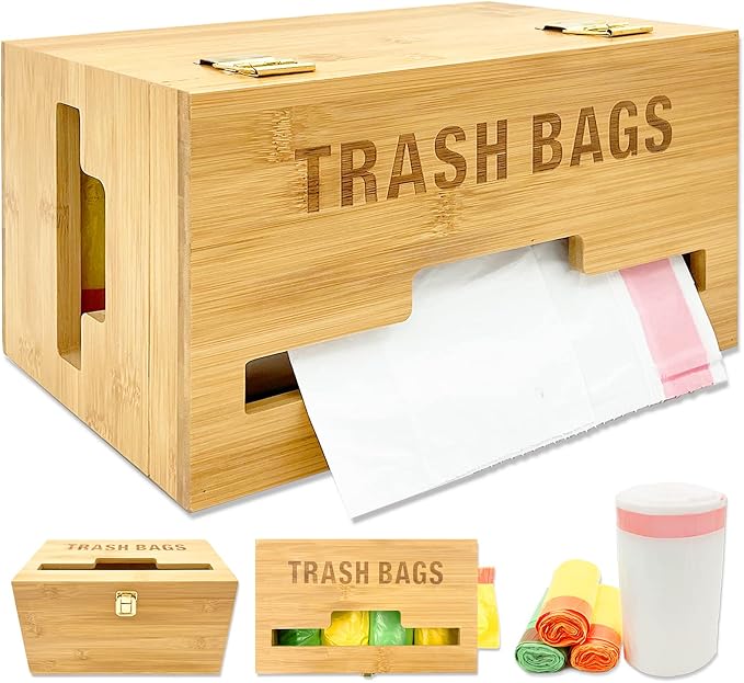 Trash Bag Dispenser with Handles, Garbage Bag Holder by cenleoha
