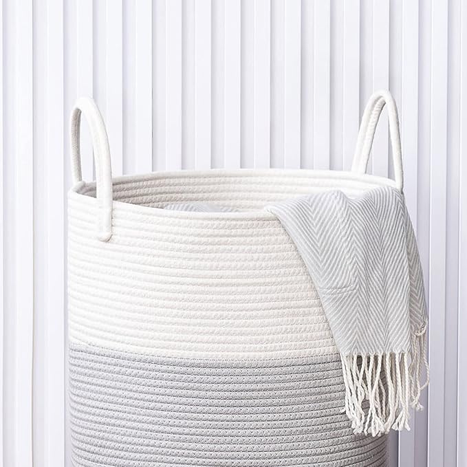 Cotton Rope Laundry Hamper by YOUDENOVA, 58L - Image 4