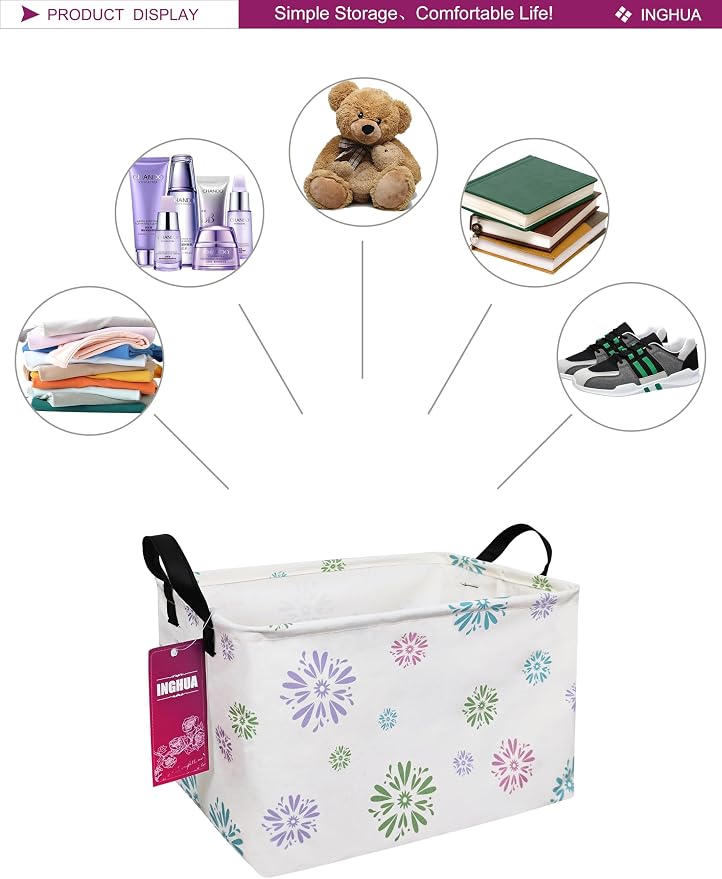 Rectangular Storage Basket Fabric Organizer Bin - Image 3