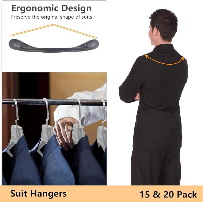 DEDU Plastic Extra Wide Shoulder Suit Hangers - Image 4