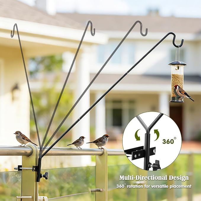 MIXXIDEA Extended Fence Deck Hook Rail Heavy Duty Bird Feeder Hook, Adjustable - Image 7