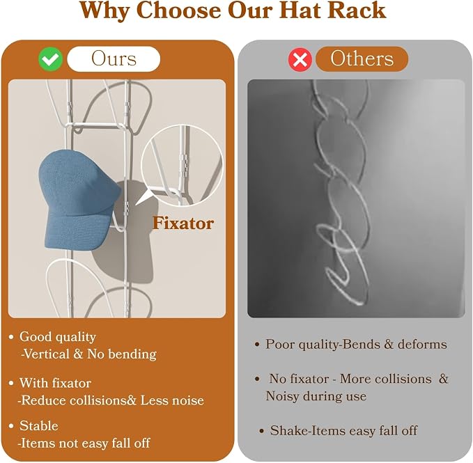 10 Pack Over The Door Hat Organizer - Image 3