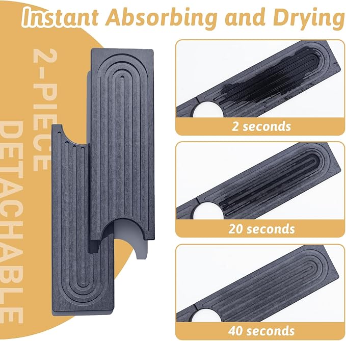 Faucet Mat for Kitchen Sink, Quick Drying Stone Sink Tray, Water Absorbent Soap - Image 5