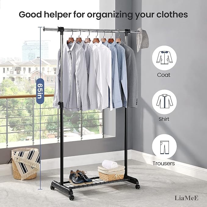 LiaMeE Adjustable Clothing Rack - Image 6