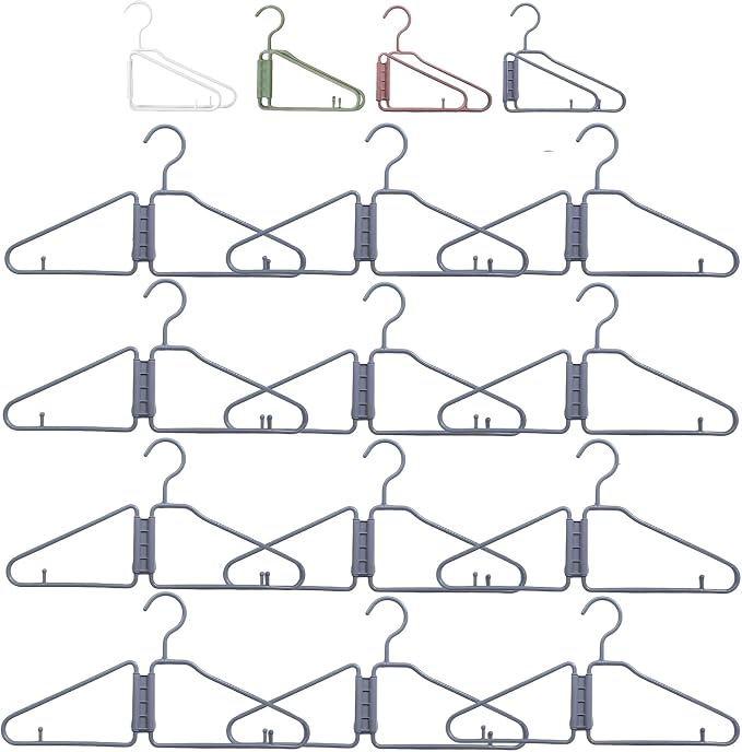 12pcs Folding Hangers, Foldable Clothes Hanger, Portable Plastic FoldableTravel by Unknown