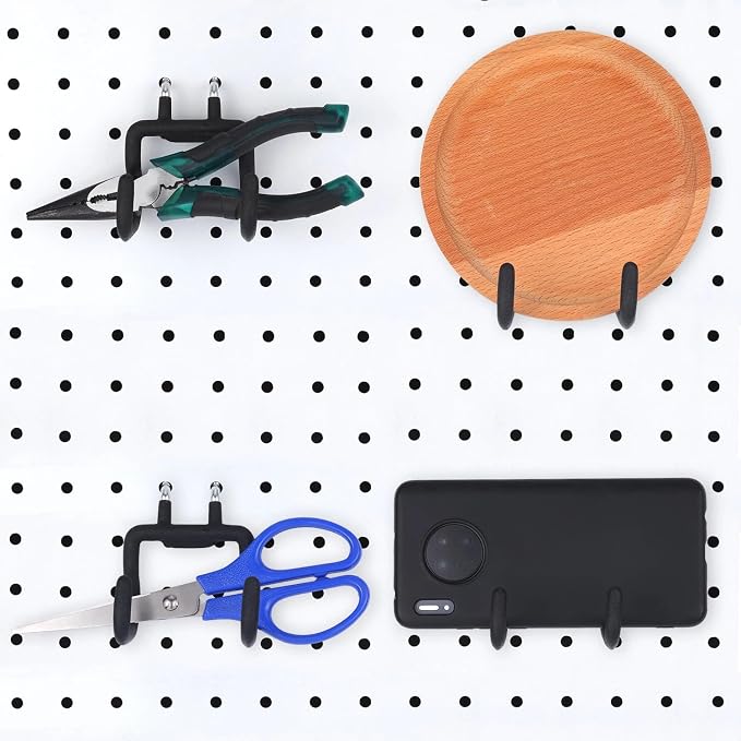 Hotop 4 Pieces Pegboard Hooks Pegboard Drill Holder Peg Board Hooks - Image 6