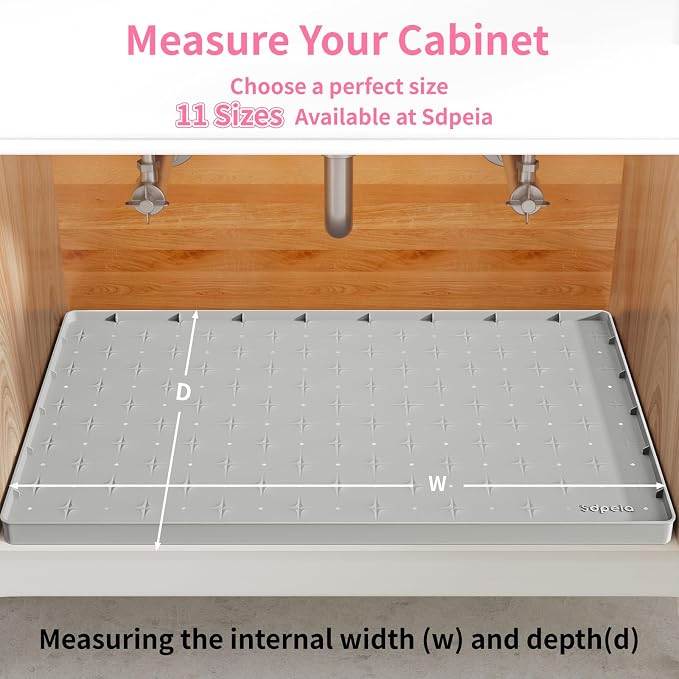 Sdpeia Under Sink Mat 22"×14" Waterproof Silicone Cabinet Liner & Sink Protector - Image 8