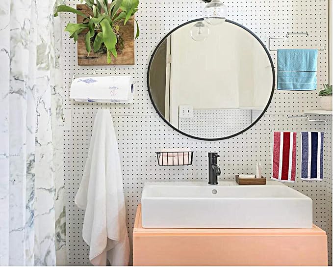 2 Pack Stainless Steel Pegboard Paper Towel Holder | Pegboard Hooks | Pegboard - Image 3