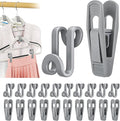 Tinfol Gray 60pc Hanger Connector Hooks and 20pc Hanger Clips, Stackable Space by Tinfol