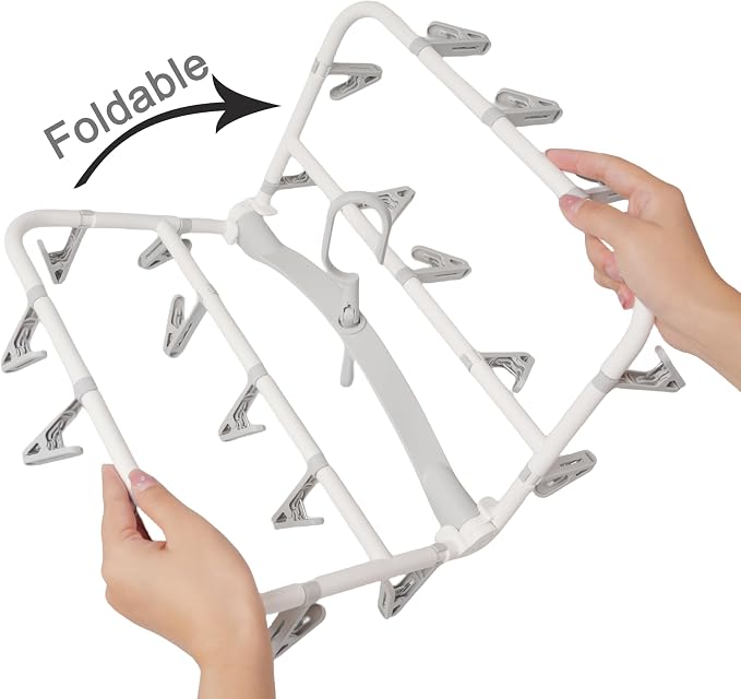Clothes Drying Racks Foldable Clip Hangers Drip Hanger Plastic - Image 5