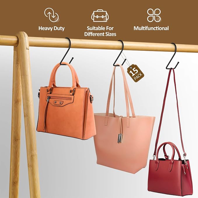 ZEDODIER 15 Pack Purse Hanger Closet, Bag Organizer Purse Hooks - Image 2