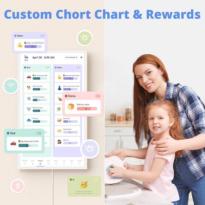 Digital Calendar 24 Inch Touch Screen, Electronic Wall Calendar Chore Chart - Image 5