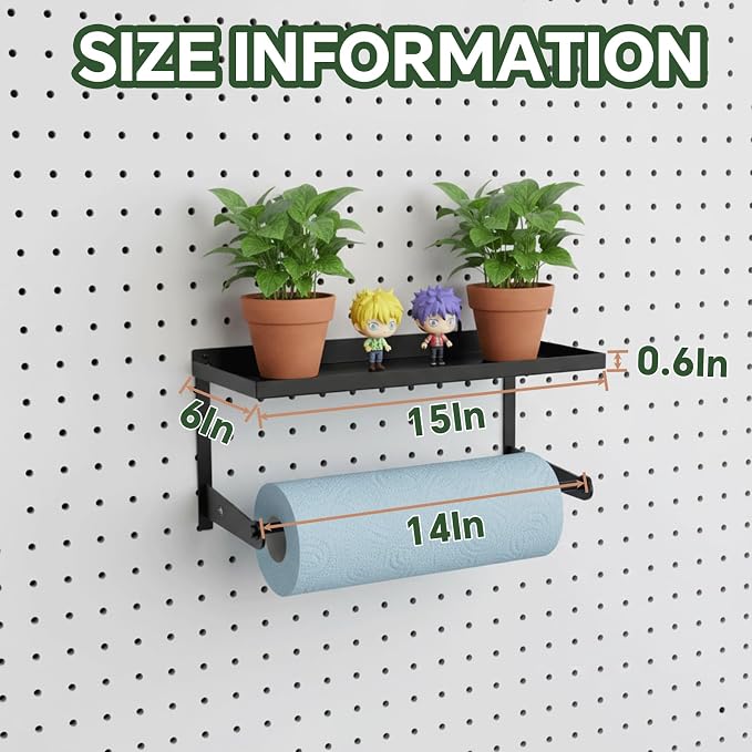 1 Pack Paper Towel Holder for Pegboard, Pegboard Paper Towel Holder - Image 2