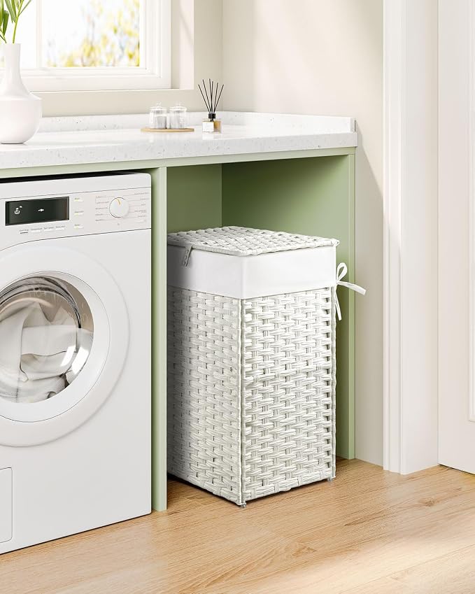 Greenstell Laundry Hamper with Lid, 60L Clothes Hamper with 2 Removable Liner - Image 8