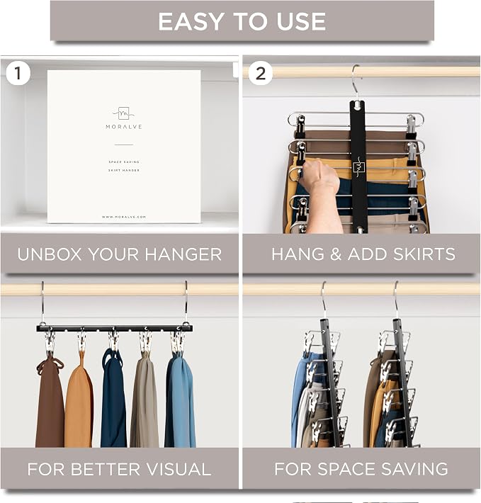 MORALVE Skirt Hangers Space Saving - Image 7