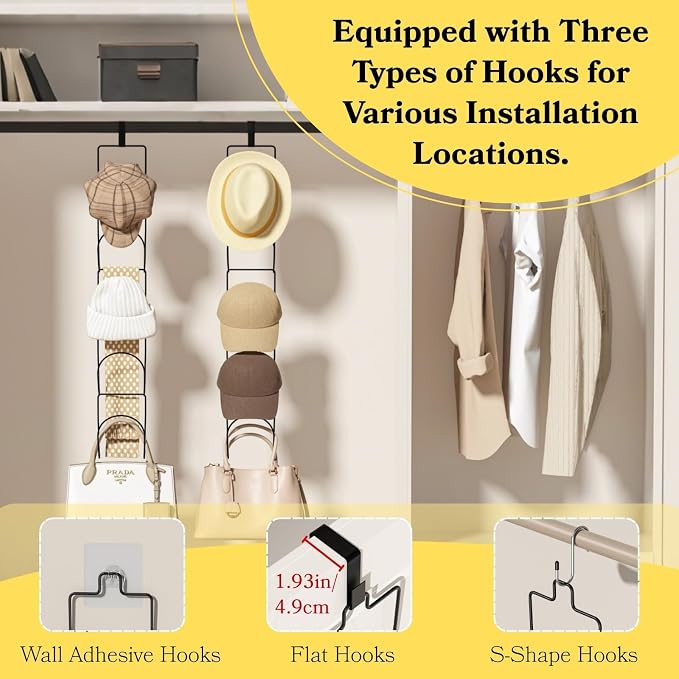 10Pack Over The Door Hat Organizer - Image 3