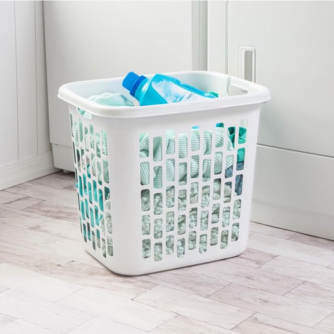 Sterilite Ultra Easy Carry Plastic Dirty Clothes Laundry Basket Hamper - Image 5