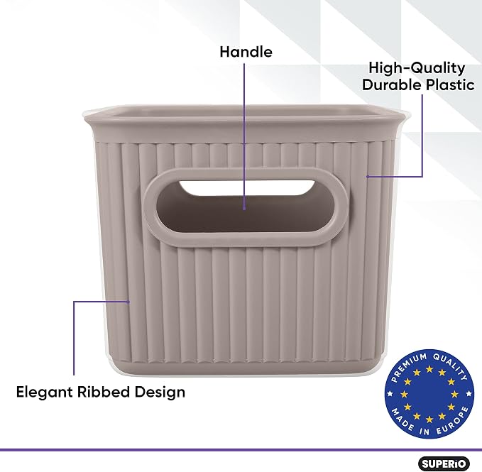 Superio Decorative Plastic Basket Open Home Storage Bins Organizer Baskets - Image 3