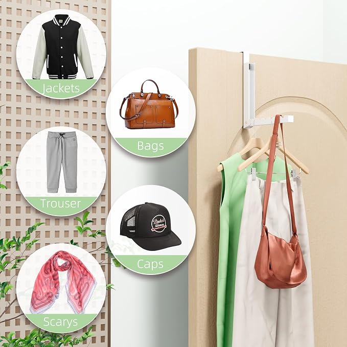 Over the Door Hooks, Extended Over the Door Storage Hook, Space-Saving Over the - Image 2