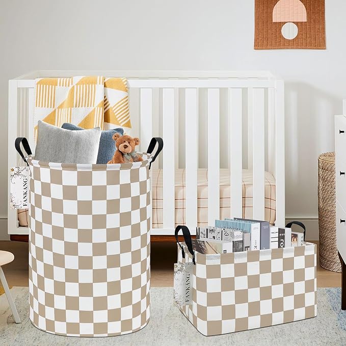FANKANG Storage Bins, Nursery Hamper Canvas Laundry Basket Foldable - Image 4