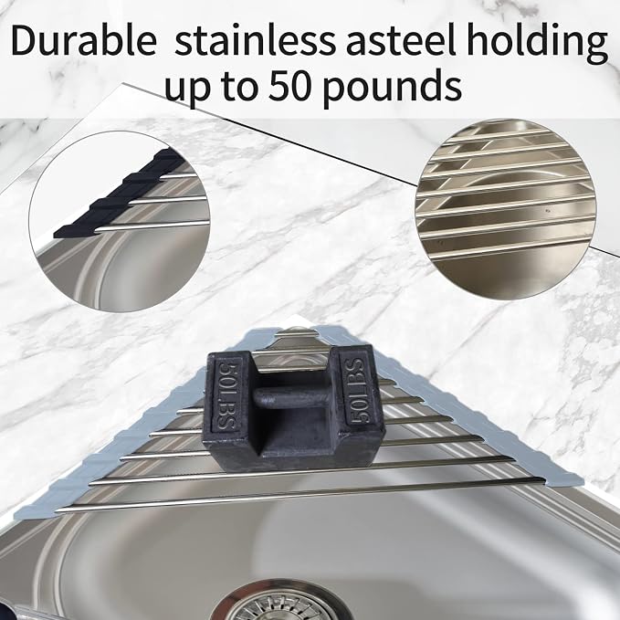 2 Pack Sink Sponge Holder in Sink Dish Drying Rack Corner Sink Strainer - Image 3