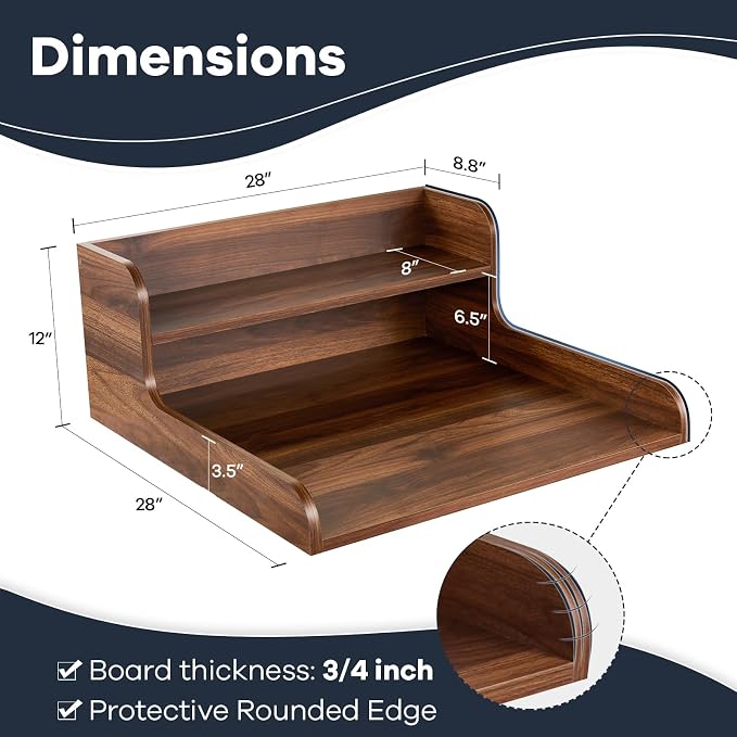 Kaboon Washer Dryer Countertop 2 Tier 28 inches Wide, Laundry Shelf Topper - Image 3