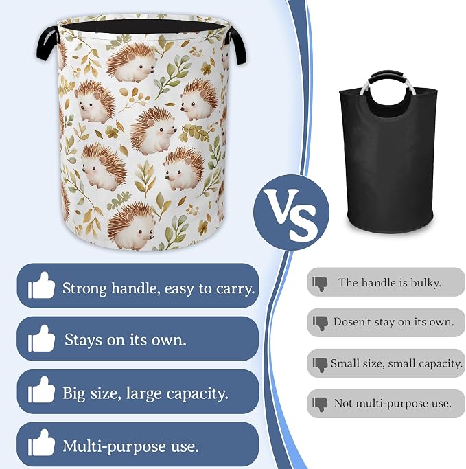 Cute Hedgehog Laundry Basket, Oxford Cloth Laundry Hamper - Image 3