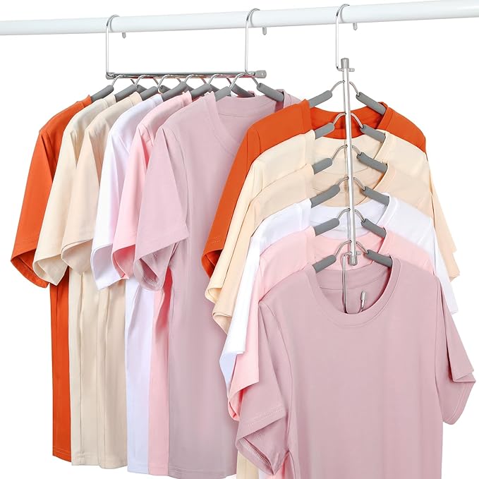 TOPIA HANGER Clothes Hanger Space Saving, 6 Tier Shirt Coat Hangers Space by TOPIAHANGER