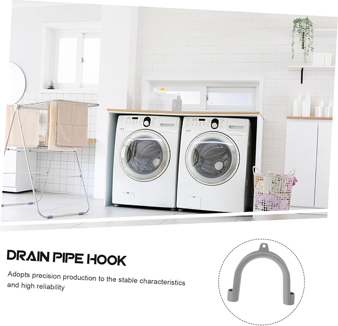 Utility Hooks for Washer Machine Drain Hose Clip U-shape Hose Holder Washing - Image 5
