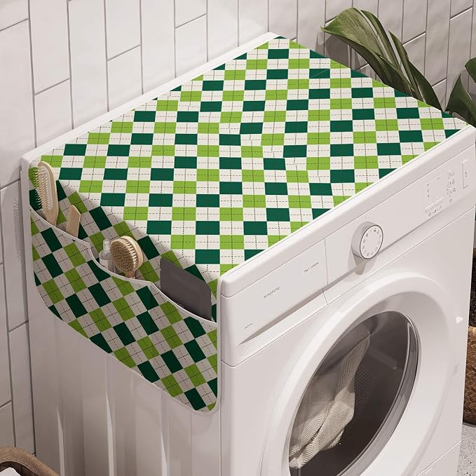 Ambesonne Geometric Washing Machine Organizer, Classical Diamond Line Pattern by Ambesonne