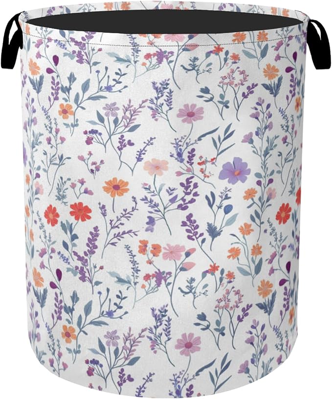 Spring Wildflowers Laundry Basket by Gearsly