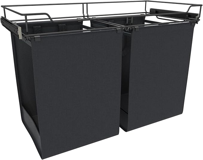 Rev-A-Shelf CSOHSL-30-1 Sidelines 30"W x 21"H Pull Out Double Laundry Hamper by Rev-A-Shelf
