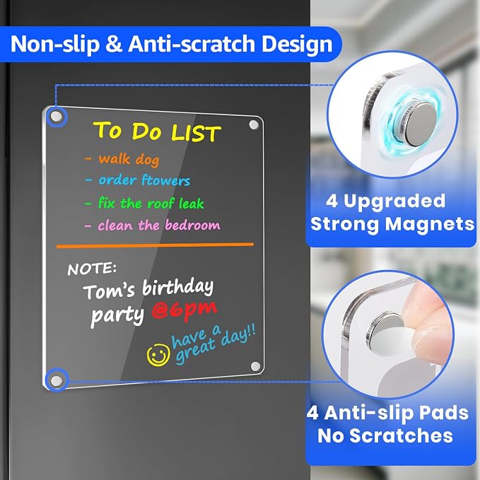 PigPotParty Clear Acrylic Magnetic Chore Chart and Blank Memo Whiteboard - Image 3